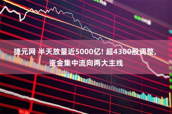 捷元网 半天放量近5000亿! 超4300股调整, 资金集中流向两大主线