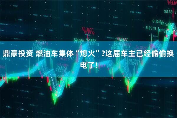 鼎豪投资 燃油车集体“熄火”?这届车主已经偷偷换电了!