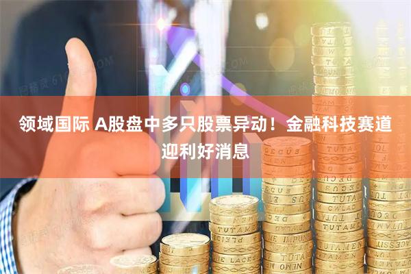 领域国际 A股盘中多只股票异动！金融科技赛道迎利好消息
