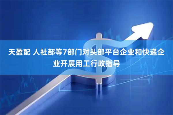 天盈配 人社部等7部门对头部平台企业和快递企业开展用工行政指导