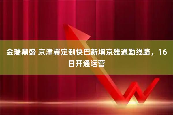 金瑞鼎盛 京津冀定制快巴新增京雄通勤线路，16日开通运营