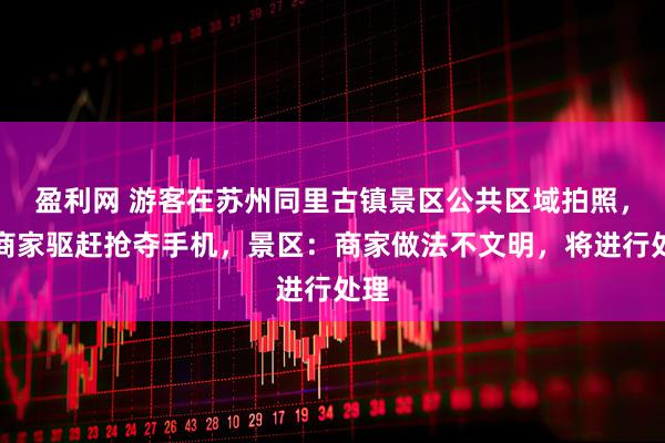 盈利网 游客在苏州同里古镇景区公共区域拍照,遭商家驱赶抢夺手机,景区:商家做法不文明,将进行处理