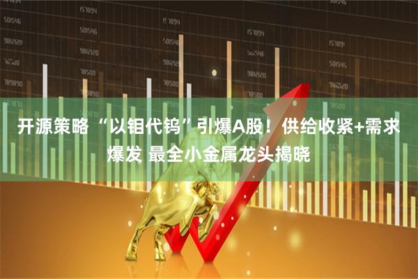 开源策略 “以钼代钨”引爆A股！供给收紧+需求爆发 最全小金属龙头揭晓
