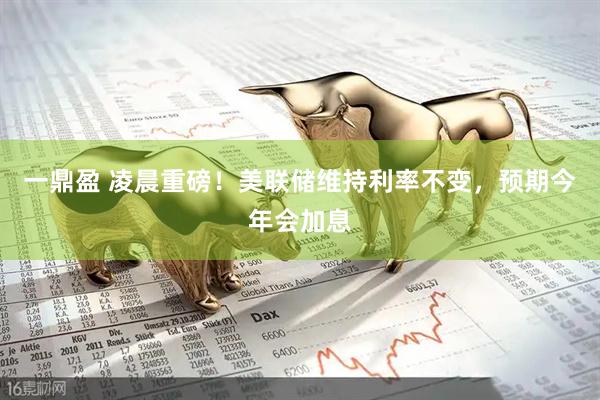 一鼎盈 凌晨重磅！美联储维持利率不变，预期今年会加息