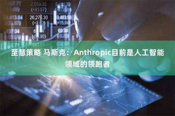 至慧策略 马斯克：Anthropic目前是人工智能领域的领跑者